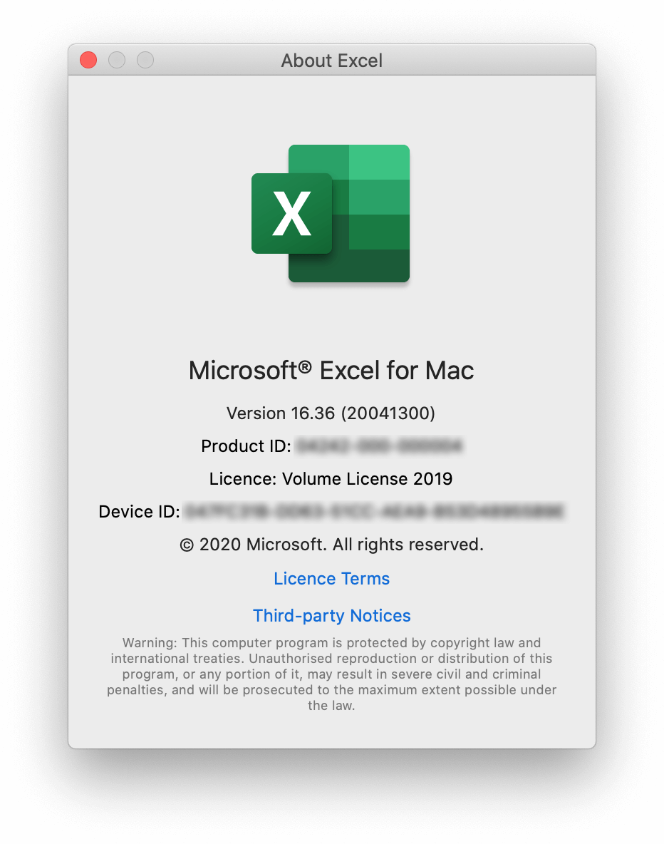 Acerca de Microsoft Excel
