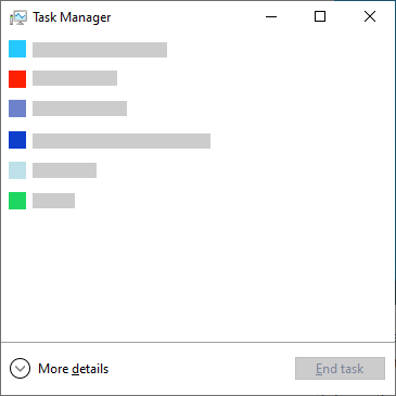 Task Manager>Daugiau informacijos 