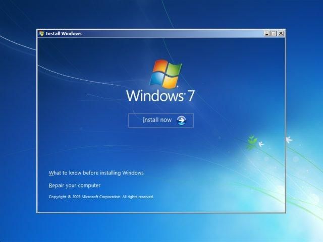 Hvordan installere Windows 7-operativsystemet