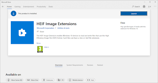 Разширения за изображения в HEIF