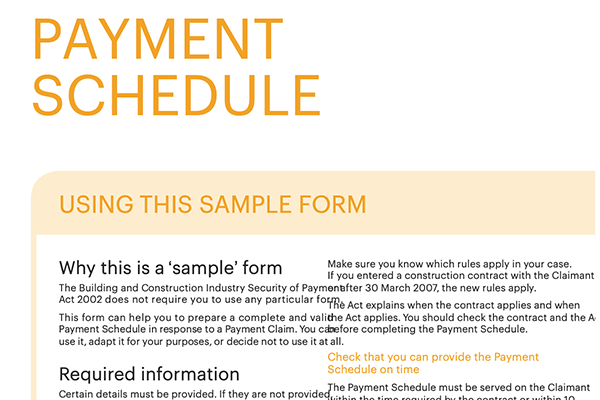 ادائیگی کا شیڈول نمونہ فارم ٹیمپلیٹ