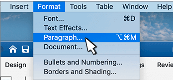Erstellen Sie hängende Einrückungen auf Microsoft Word Mac