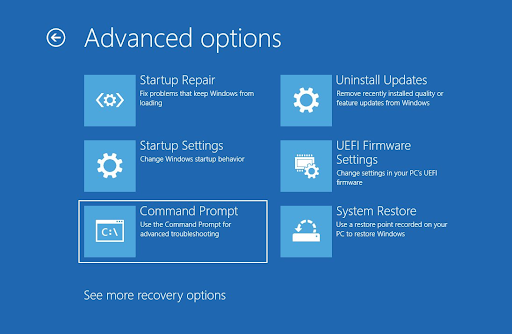Opcions avançades de configuració de Windows
