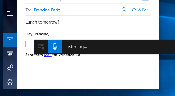 stemmetypning på Windows 10