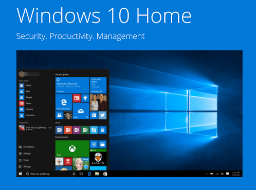 Comparação do Microsoft Windows 10