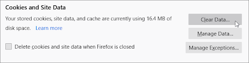   vymazať vyrovnávaciu pamäť prehliadača vo Firefoxe