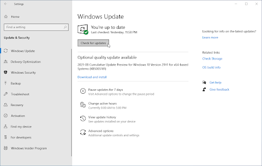   aktualizácia systému Windows